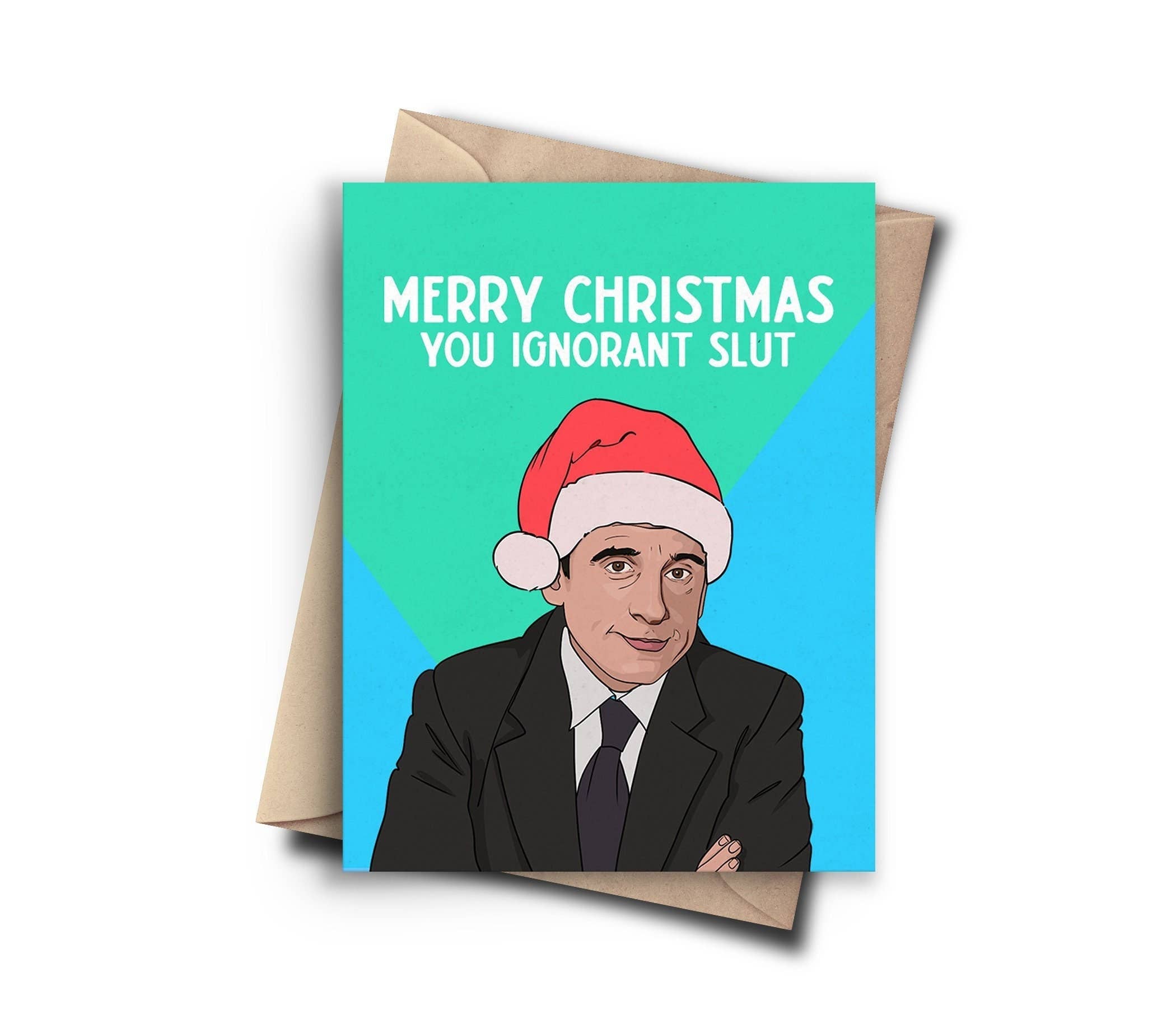 Funny Christmas Card for Best Friend - Rude The Office Christmas Card ...